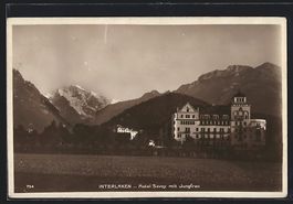 AK Interlaken, Hotel Savoy mit Jungfrau