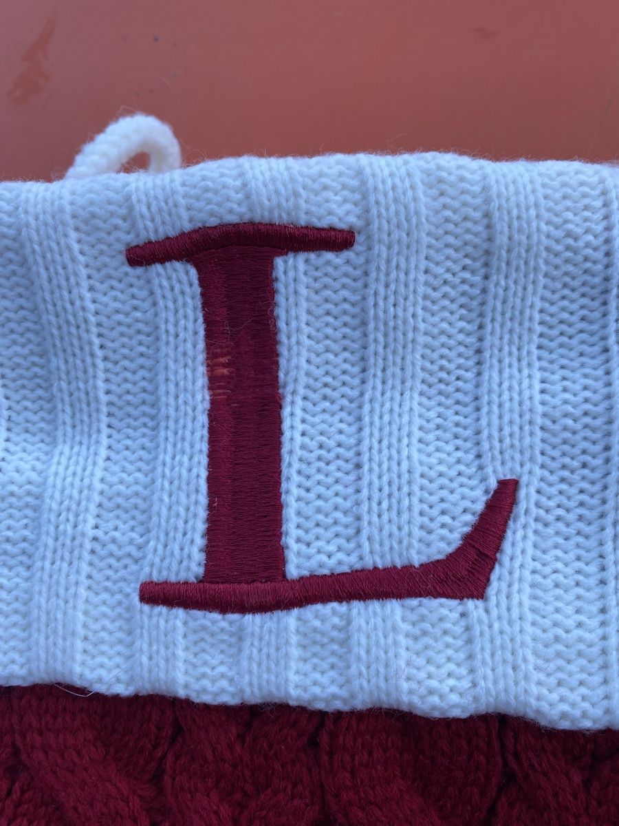 Tutte le decorazioni: Christmas Stocking with embroidered "L" Monogram new 45cm – Nuovo e nell'imballaggio originale da Buttikon SZ venduto da Maxwelltime 1