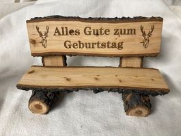Alles Gute zum Geburtstag mini Deko Holzbank Tischdeko