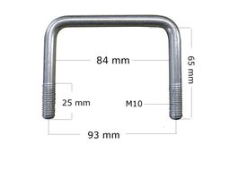 2x U-Bolzen Bügel 84x65 M10 Gewindebügel Schraube Anhänger