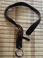 Ceinture en cuir marron vintage avec anneau argenté T90