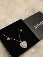 Amor: Collier et boucles d'oreilles, coeur brillant✨💍🎁