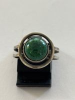 Silberring 925 mit gruenem Malachit guter Zustand