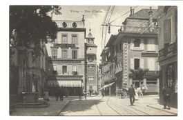 Vevey (VD) Rue d' Italie - Banque Crédit du Léman - um 1910