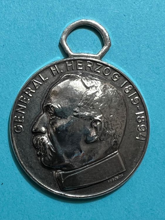 Petite Médaille En Argent 800 – Général Henri Guisan – Huguenin Le Locle – Suisse