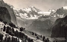Wengen BE Staubbachbänkli Breithorn Tschingelhorn Alpenpanor