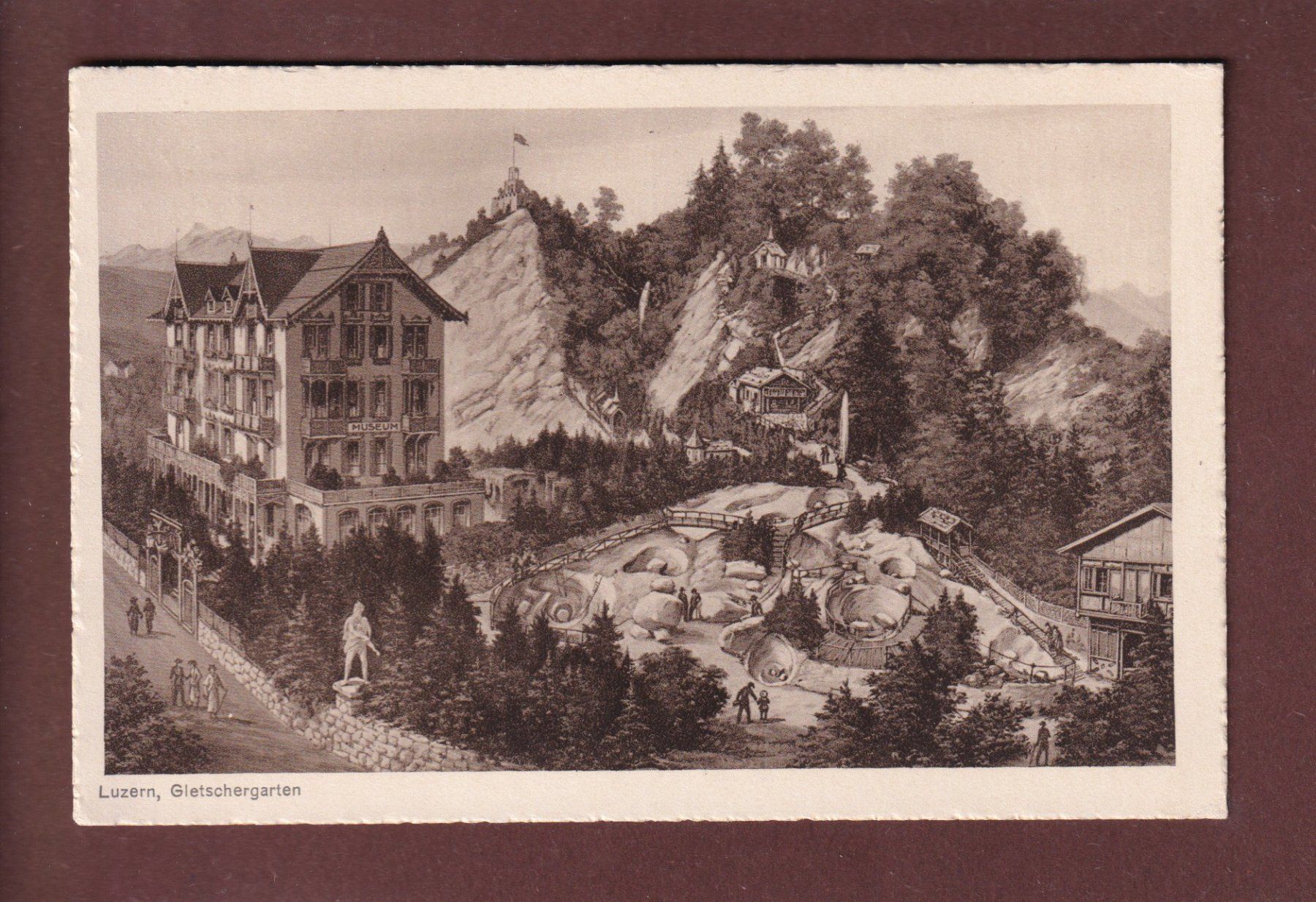 Ansichtskarten: LUZERN - Gletschergarten - 1927 – Gebraucht aus Pully von nicecards