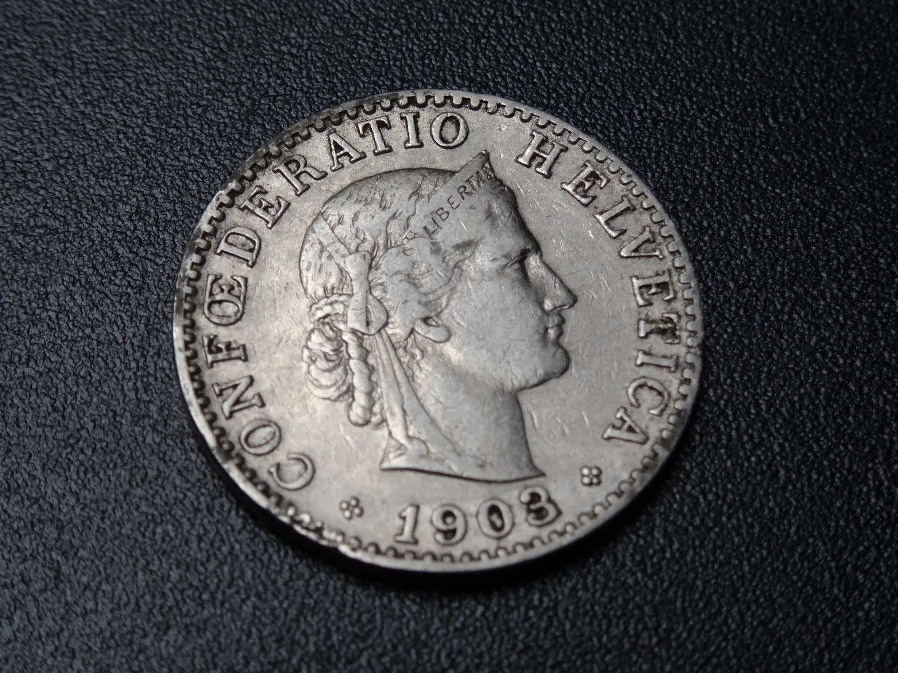 Tutti le monete: 20 Rp. 1903 ab Fr. 1.50 – Usato da Lupfig venduto da JUTA09