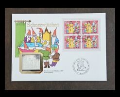 Silber (999) Schneewittchen Briefmarke, 10gr Silber  1985