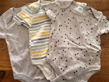 Body-Set-Strampler-Muster Kurzarm-60% Cotton Gr.56-62