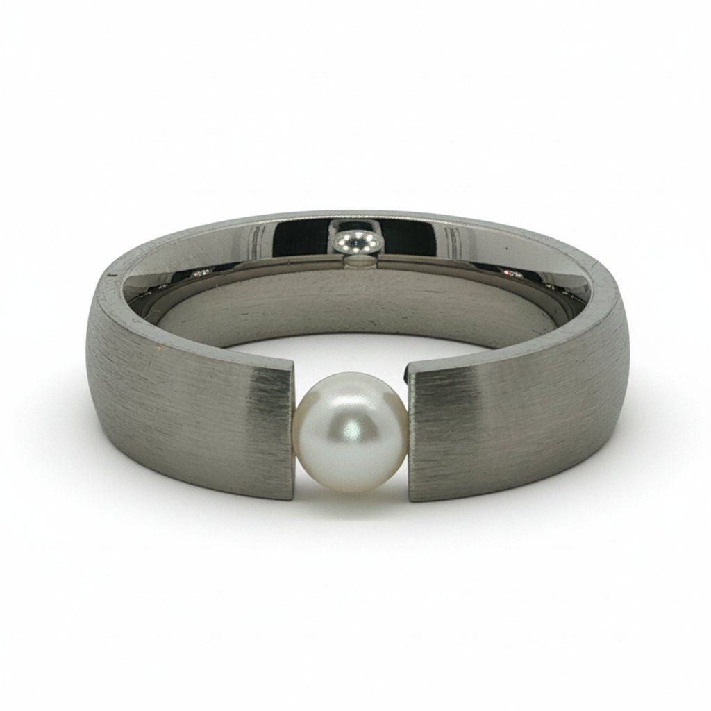 Olga Ribler Bagues: Perlen Ring Edelstahl matt Grösse 60 – Neuf (Voir description) à Luzern par Schmuckoutlet 5