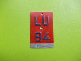 Velonummer / Fahrradnummer LU 84