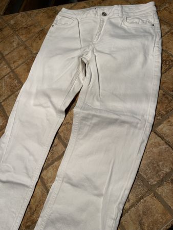 Skinny Jeans bianchi estivi con orlo sfrangiato,tg M