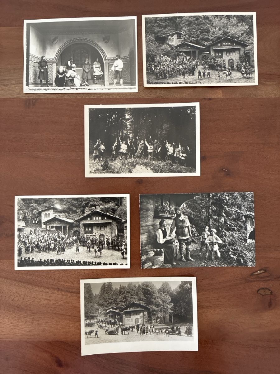 Ansichtskarten: 14 Ansichtskarten Schweiz von den Tellspielen ca 1933 – Gebraucht aus Oftringen von Cla.vD.74 2