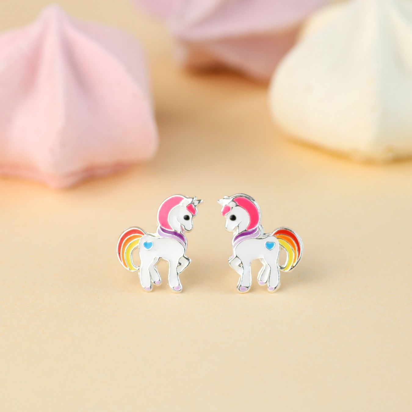 Orecchini pendenti & Orecchini a lobo: Kinder Ohrringe pinkes EINHORN 925 Silber – Nuovo e nell'imballaggio originale da Stallikon venduto da Bergli18 3
