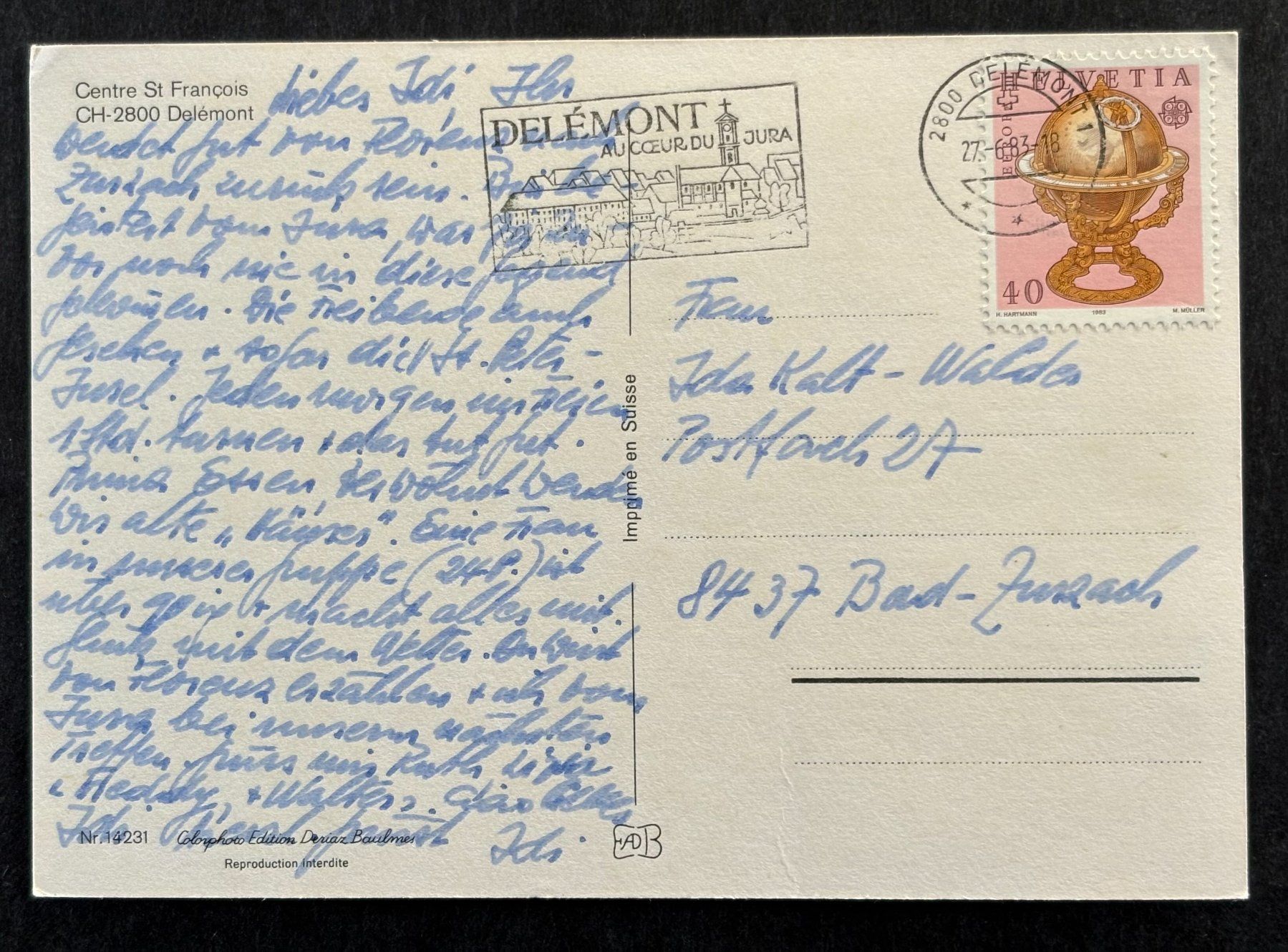 Cartoline postali: ANSICHTSKARTE DELMONT – Usato da Ostermundigen venduto da crazy-horse-1840 1