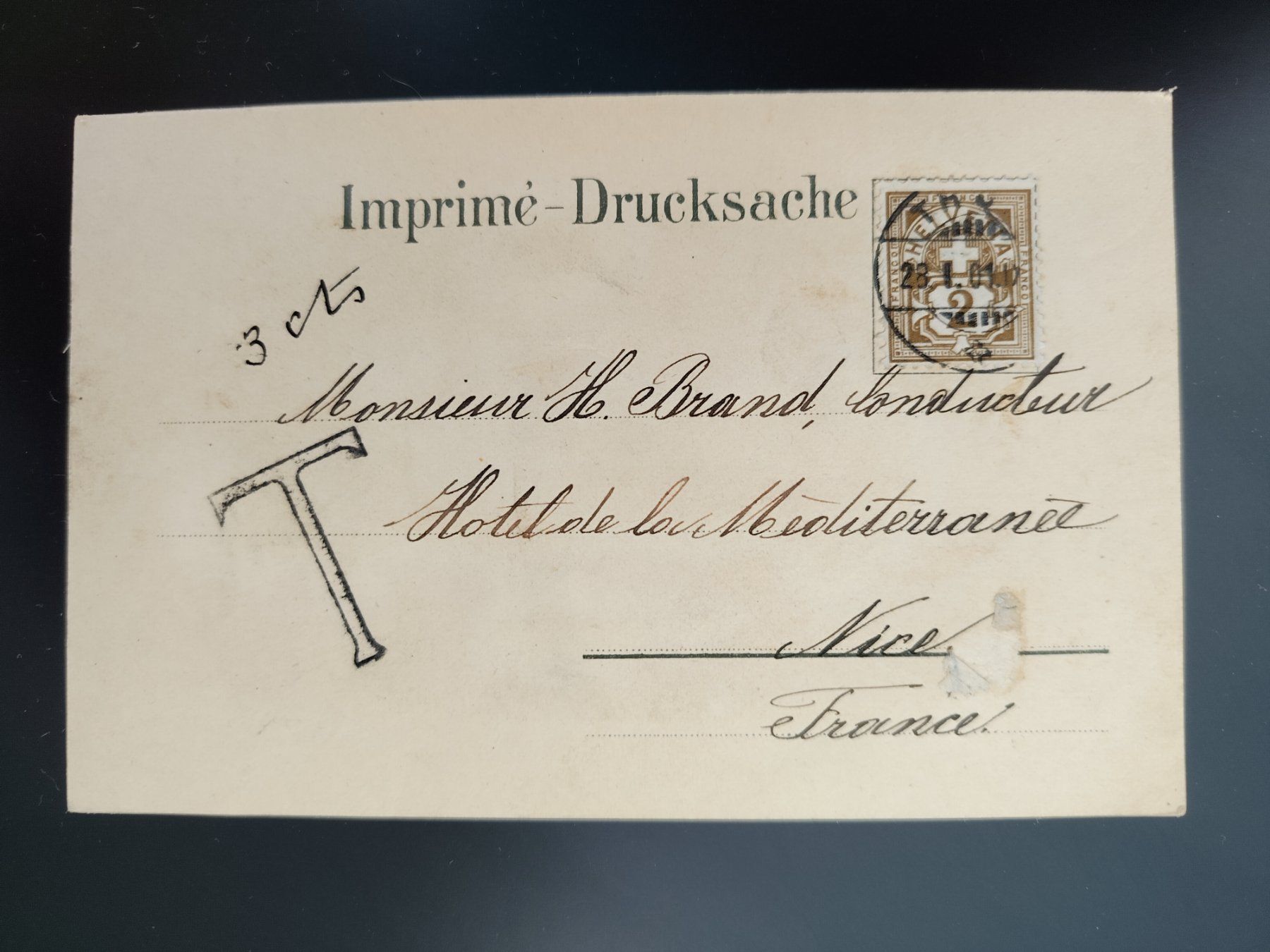 Cartoline postali: Gruss aus Thun Schloss mit Schnee dat. 1901 – Usato da Ohmstal venduto da Lebensfreude05 1
