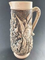 Jugendstil Keramik Relief Krug Antik Bierkrug Steinzeug