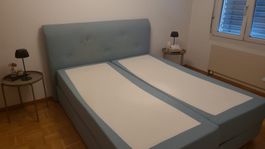 Modernes Boxspringbett / Polsterbett 160x200 cm Hellblau