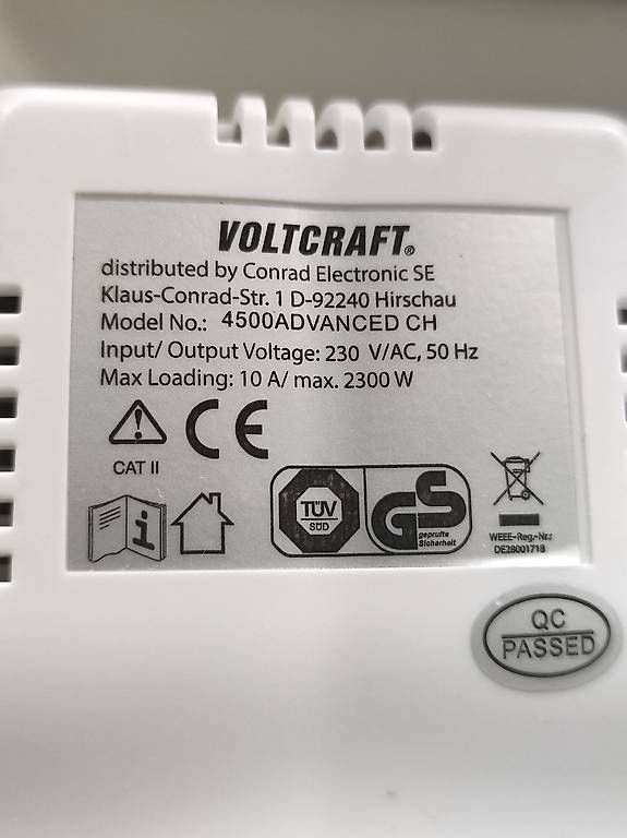 Voltcraft Misurare: Energiezähler, Wattmeter VOLTCRAFT 4500 Advanced – Usato da Zürich venduto da Yevhenii. 1