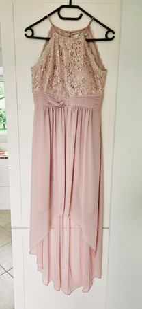 Jake*s Cocktail Neck Kleid altrosa mit Perlen