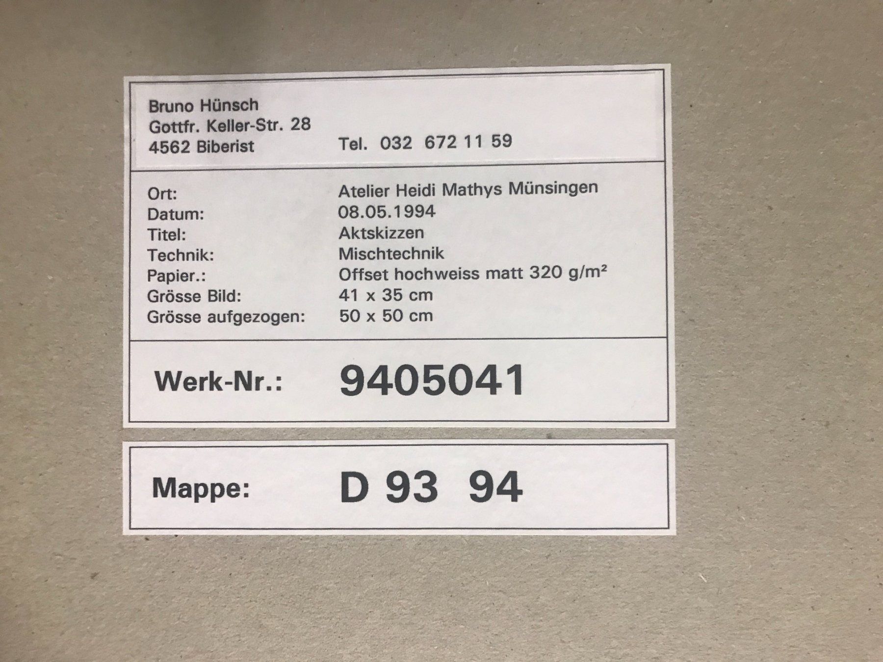 Gemälde: Aktskizzen 1, Mischtechnik, 1994, nicht gerahmt Passepartout – Gebraucht aus Biberist von longimanus3 4