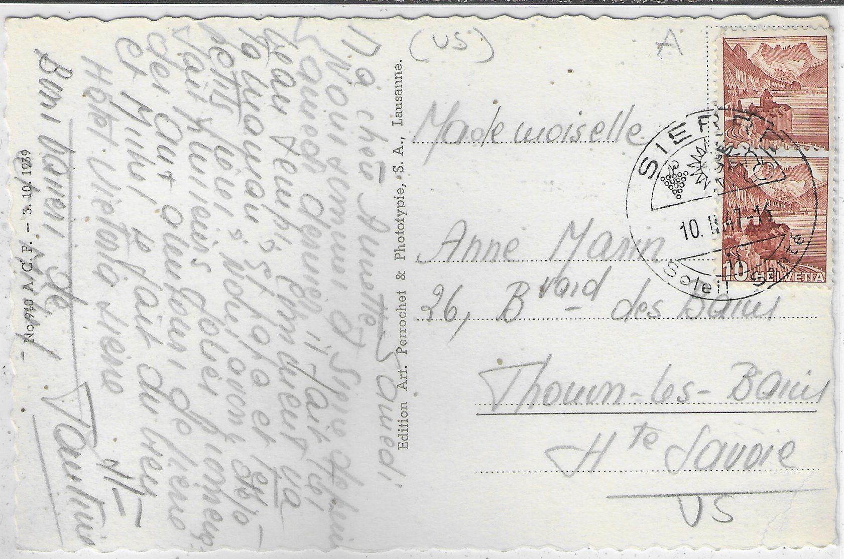 Cartoline postali: Sierre - Chateau de Muzot - animee – Usato da Ettingen venduto da Kartenplanet 1