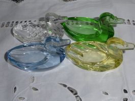 Glas Enten 4 Stück verschiedene Farben Canärli Kristall