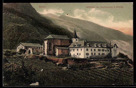Cartoline postali: Sierre, Institution des Sourds-muets a G – Usato da Berlin venduto da bartko-reher