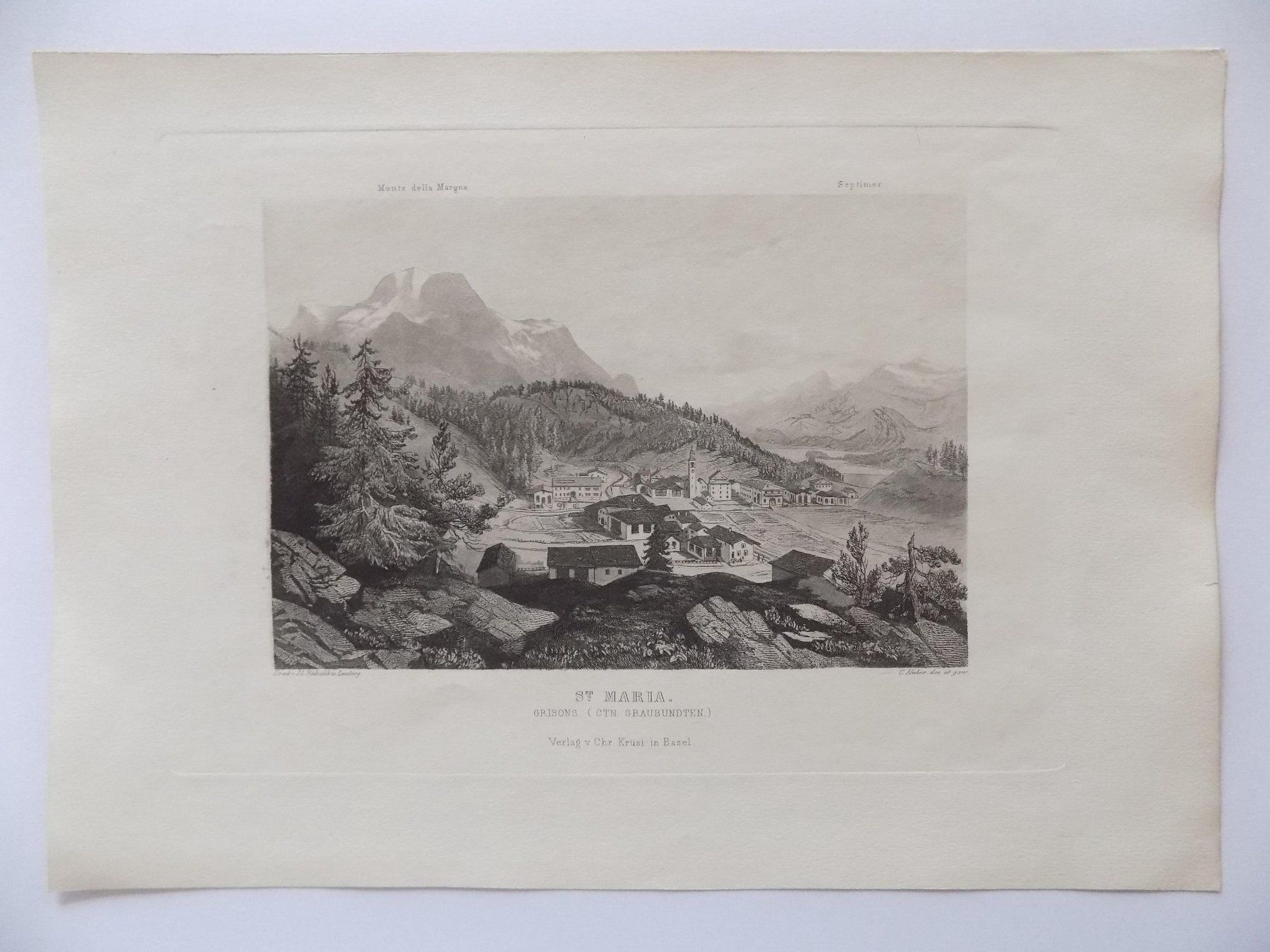 Gravures: Santa Maria Val Mustair – D'occasion à Risch par Antikfee