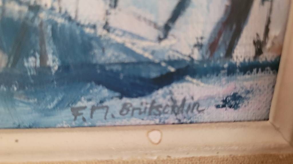 Foto & Immagini: Gemälde Winterlandschaft F. M. Brütschli mit Rahmen. – Usato da Wolfhausen venduto da BigiWolfhausen 1