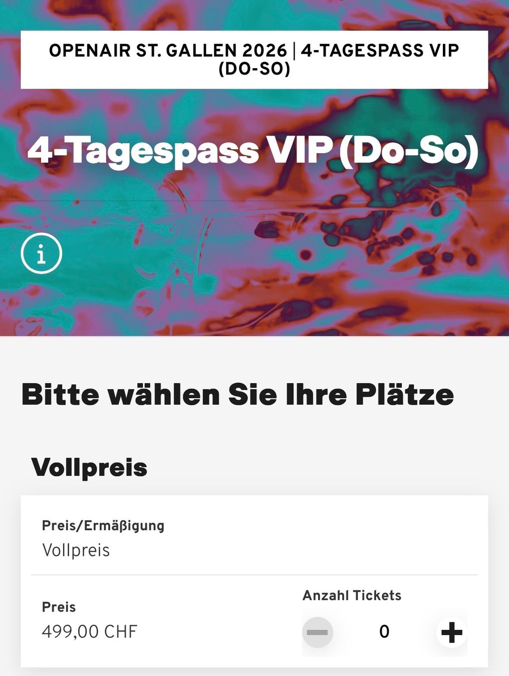 Biglietti: VIP 4.Tagespass St-Gallen OpenAir – Usato da Bern venduto da fio_6xkq 1