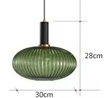 Lampe suspendue en pierre de verre coloré de style  rétro
