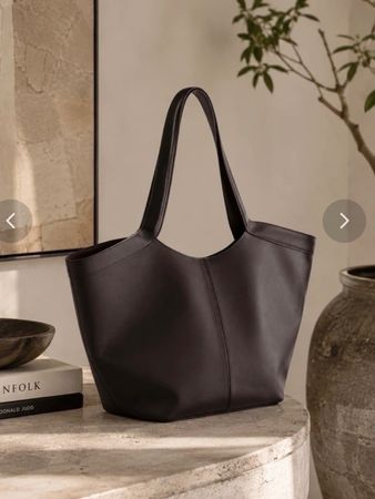 Mango Tasche Tote Braun Echtleder neu mit Etikett