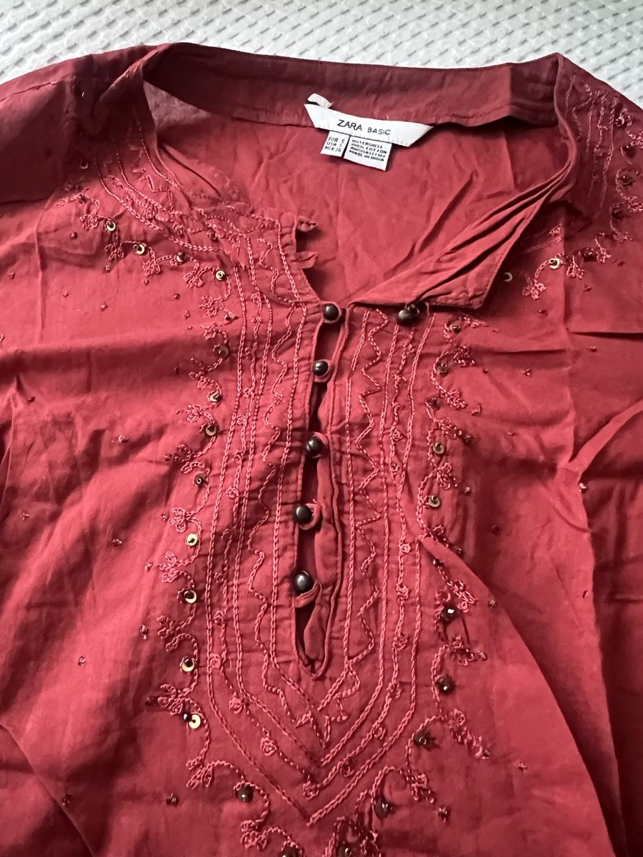 Zara Vestiti: ZARA KLEID IM ROMANTIC STIL BORDEAUX GR S – Usato da Basel venduto da theo-g77 4