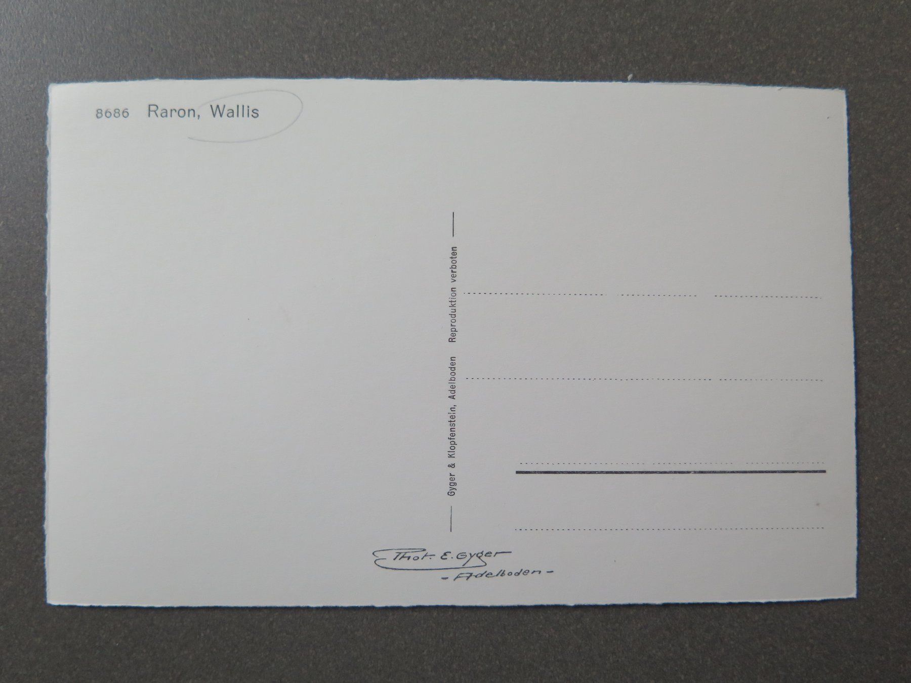 Ansichtskarten: RARON - WALLIS – Gebraucht aus Wittenbach von lipasal 1