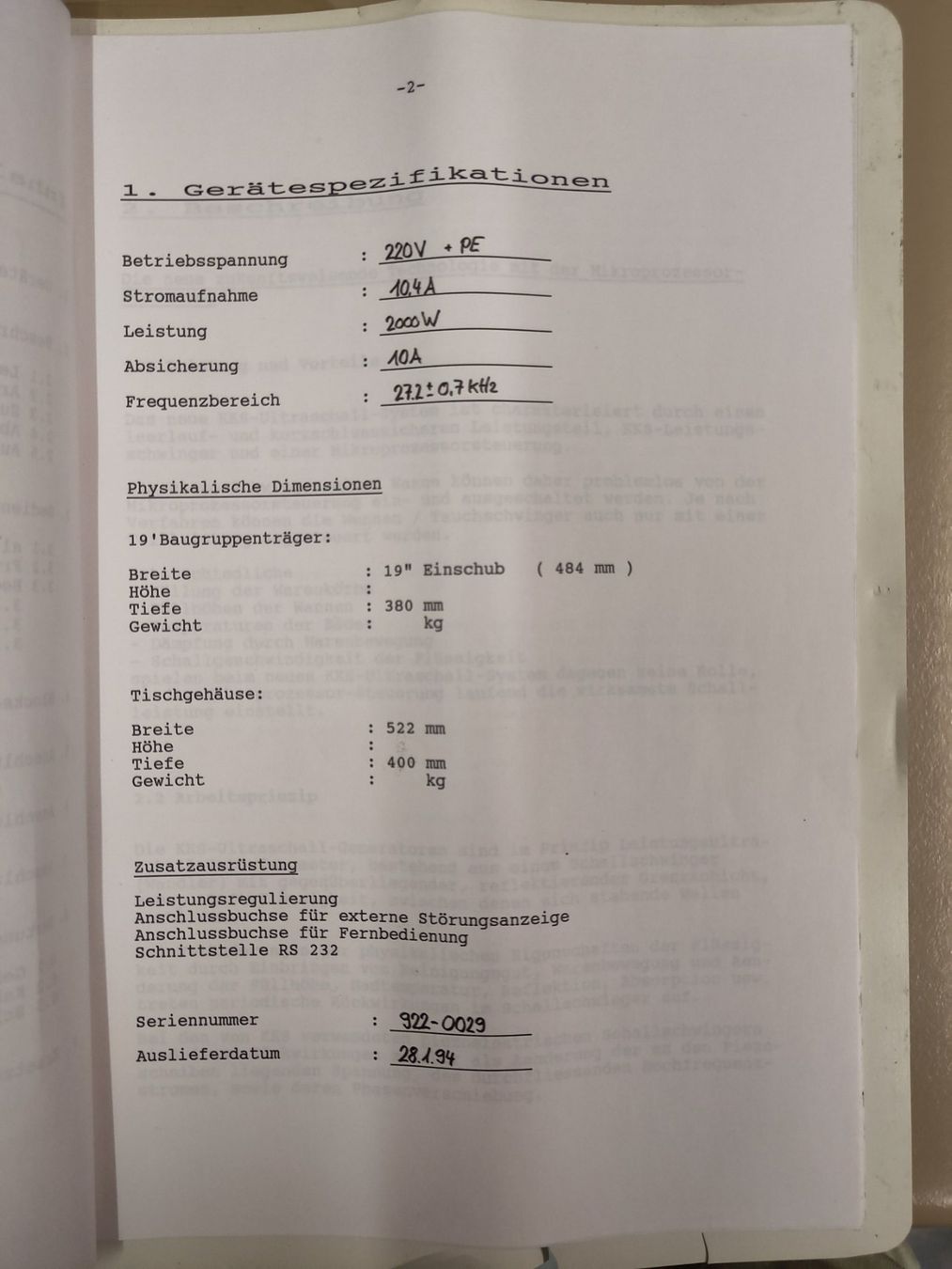 Toutes les machines: Ultraschall Typ KKS 500 1994 – D'occasion à Meggen par bccs 9