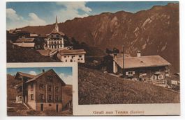 2-Bild-AK Gruss aus TENNA (Savien) Pension Alpina