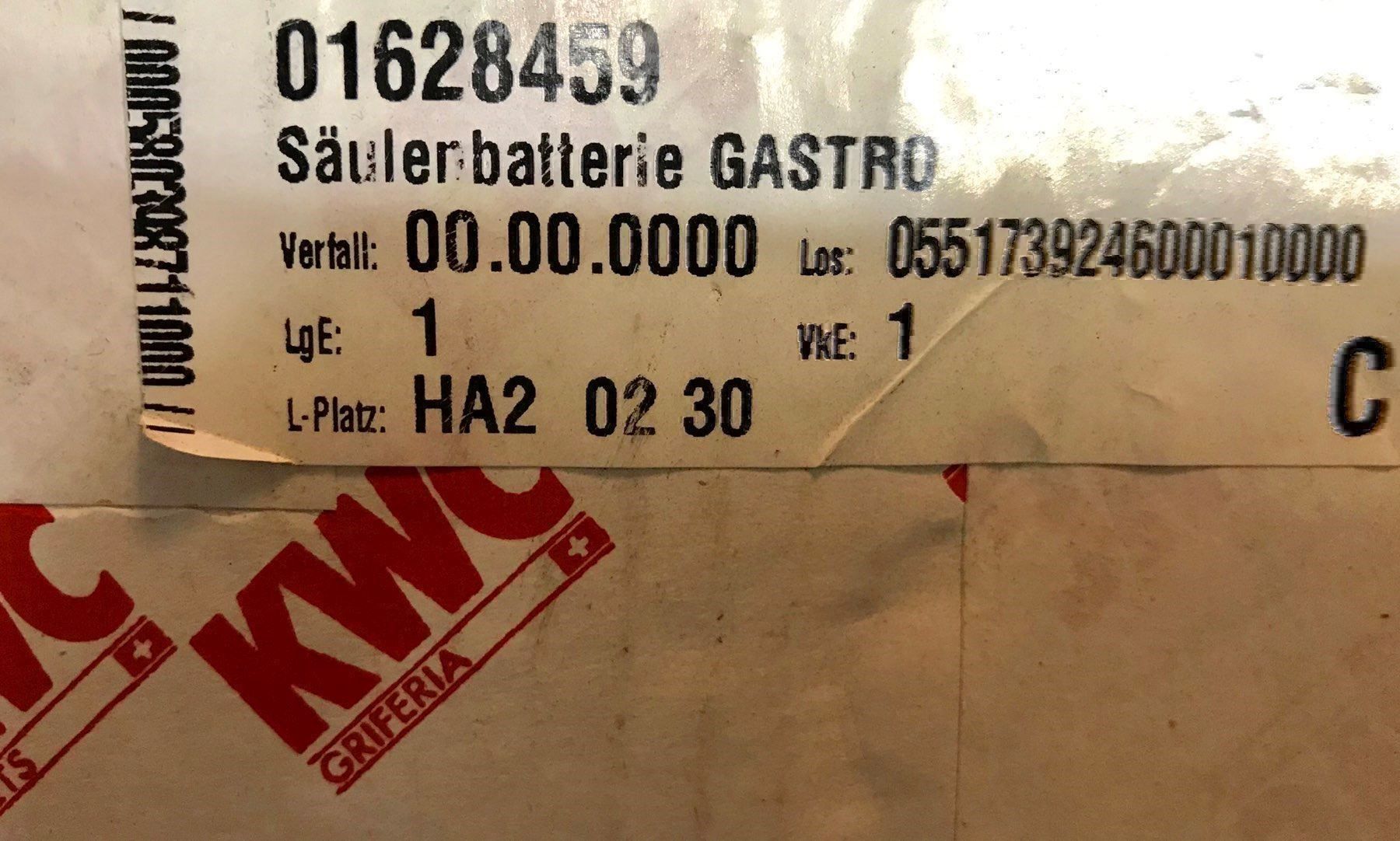 Rubinetteria: KWC Gastro Säulenbatterie – Nuovo e nell'imballaggio originale da Binningen venduto da 55samsun 1