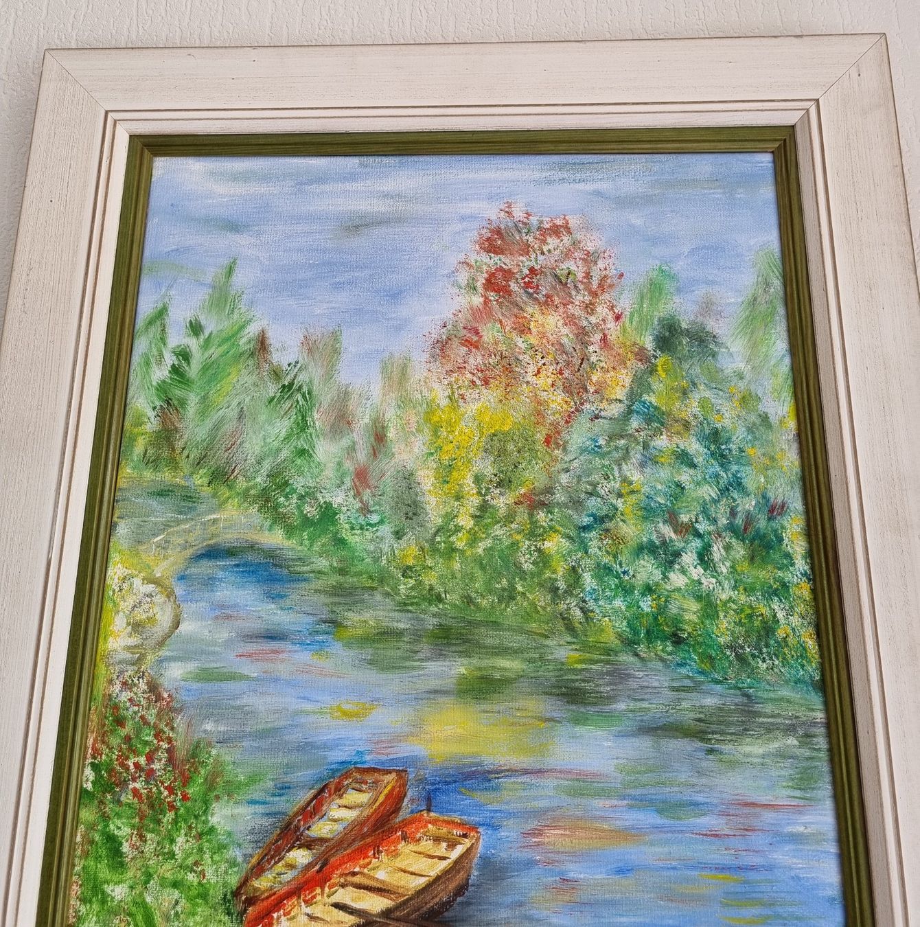 Tele & Cornici: Lumineuse toile de paysage, signée – Usato da Grand-Lancy venduto da Evelyne010 2