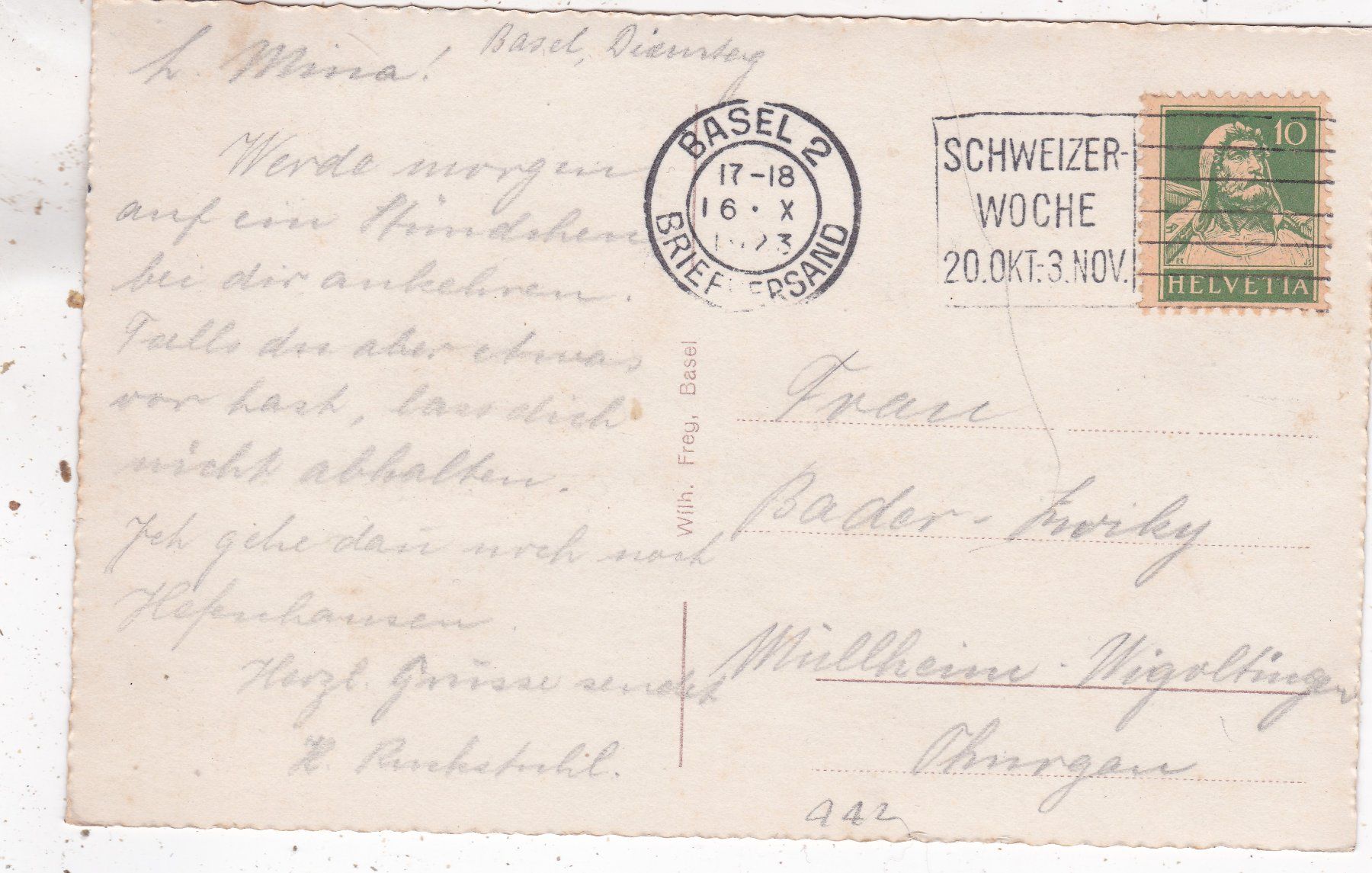 Cartoline postali: Basel Münster und Pfalz 1923 – Usato da Herisau venduto da Lisegrat2008 1