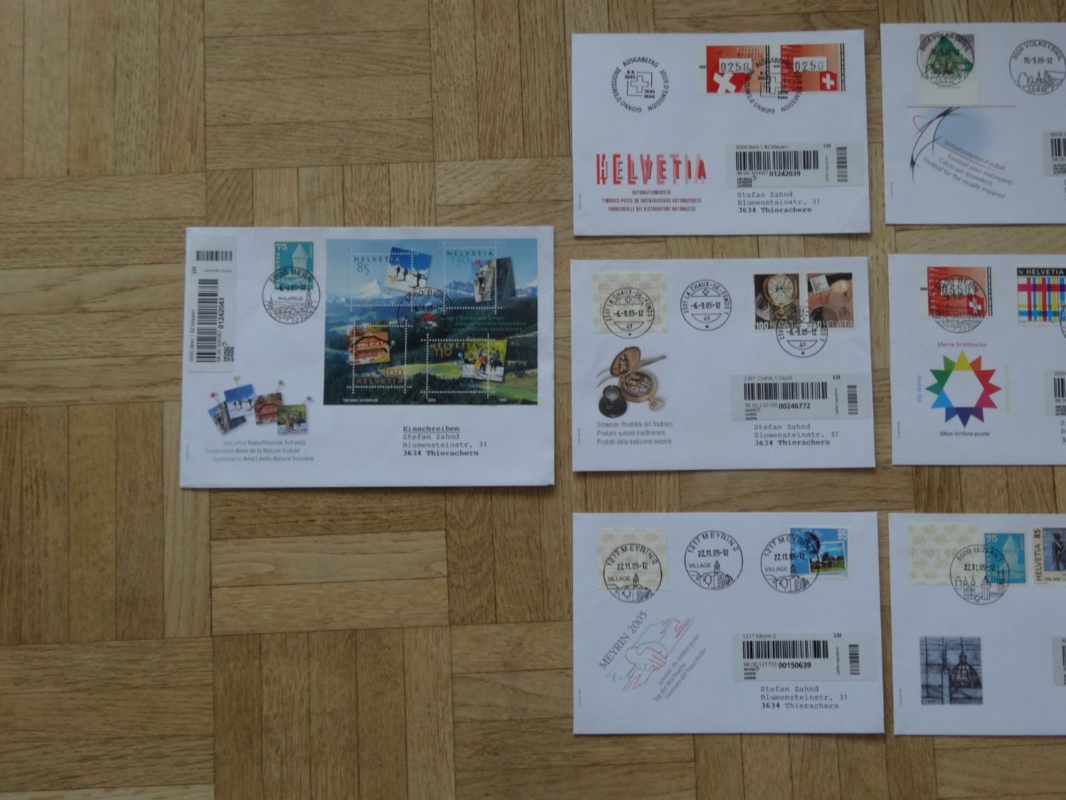 Tutti i francobolli: Timbres   Lot  (B)  10x   2005   Recommandé – Usato da Romanel-sur-Lausanne venduto da Swift13 1