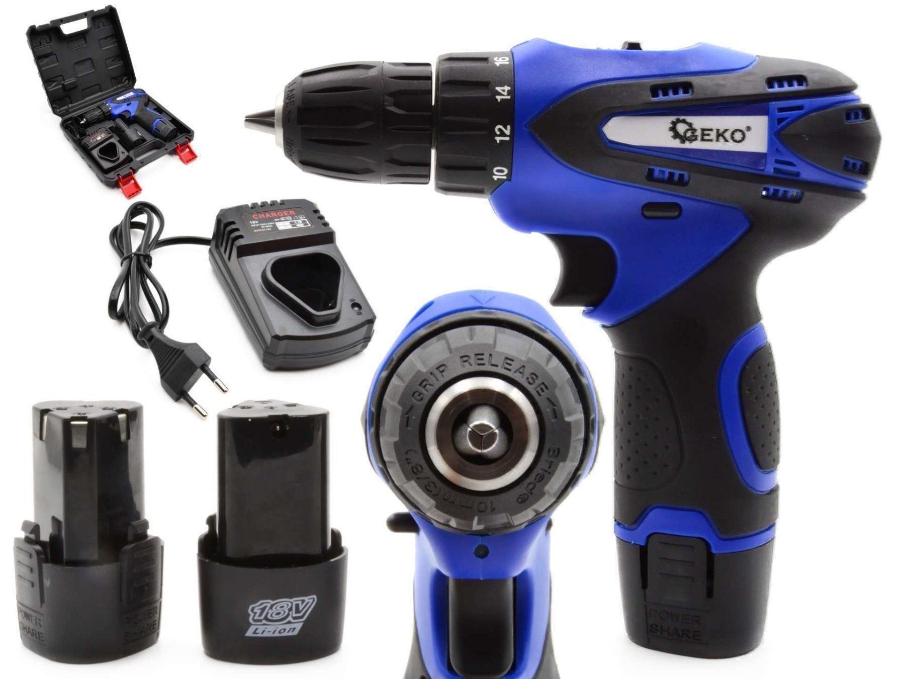 Bohrmaschinen: 1 GEKO BOHRSCHRAUBER 18 VOLT  TOP QUALITÄT – Neu und originalverpackt aus Tann von elolecig 3