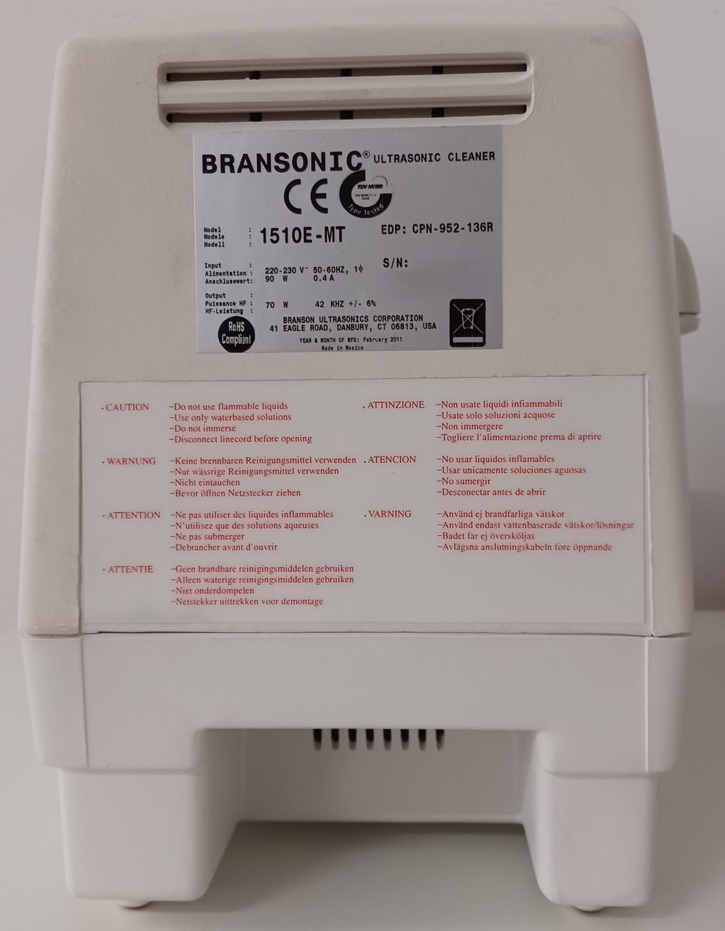 Matériel de laboratoire: Bransonic 1510E-MT – D'occasion à Niederdorf par LeptonAG_Labor 4
