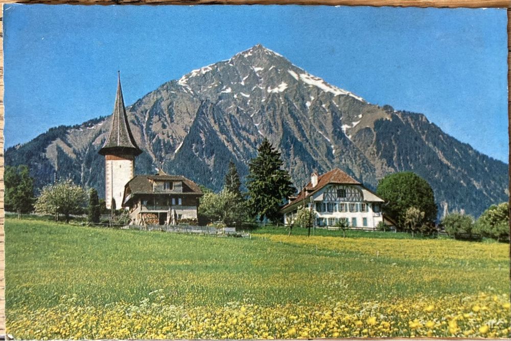 Kirche Und Pfarrhaus Aeschi B. Spiez Mit Dem Niesen 2362 M. | Kaufen ...