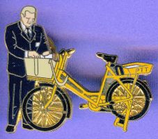 PTT   Pöstler mit Fahrrad