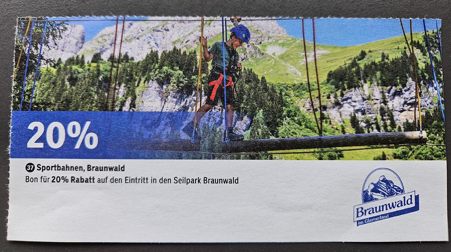 Buoni: 20% Rabatt Bon für Seilpark Braunwald – Nuovo e nell'imballaggio originale da Wattwil venduto da Belinda98