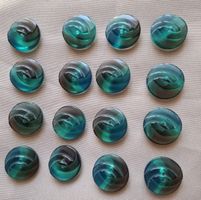 16 Knöpfe Meeresfarben, 23 mm.