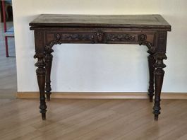 Table de jeu ancienne style Henri II  plateau réversible