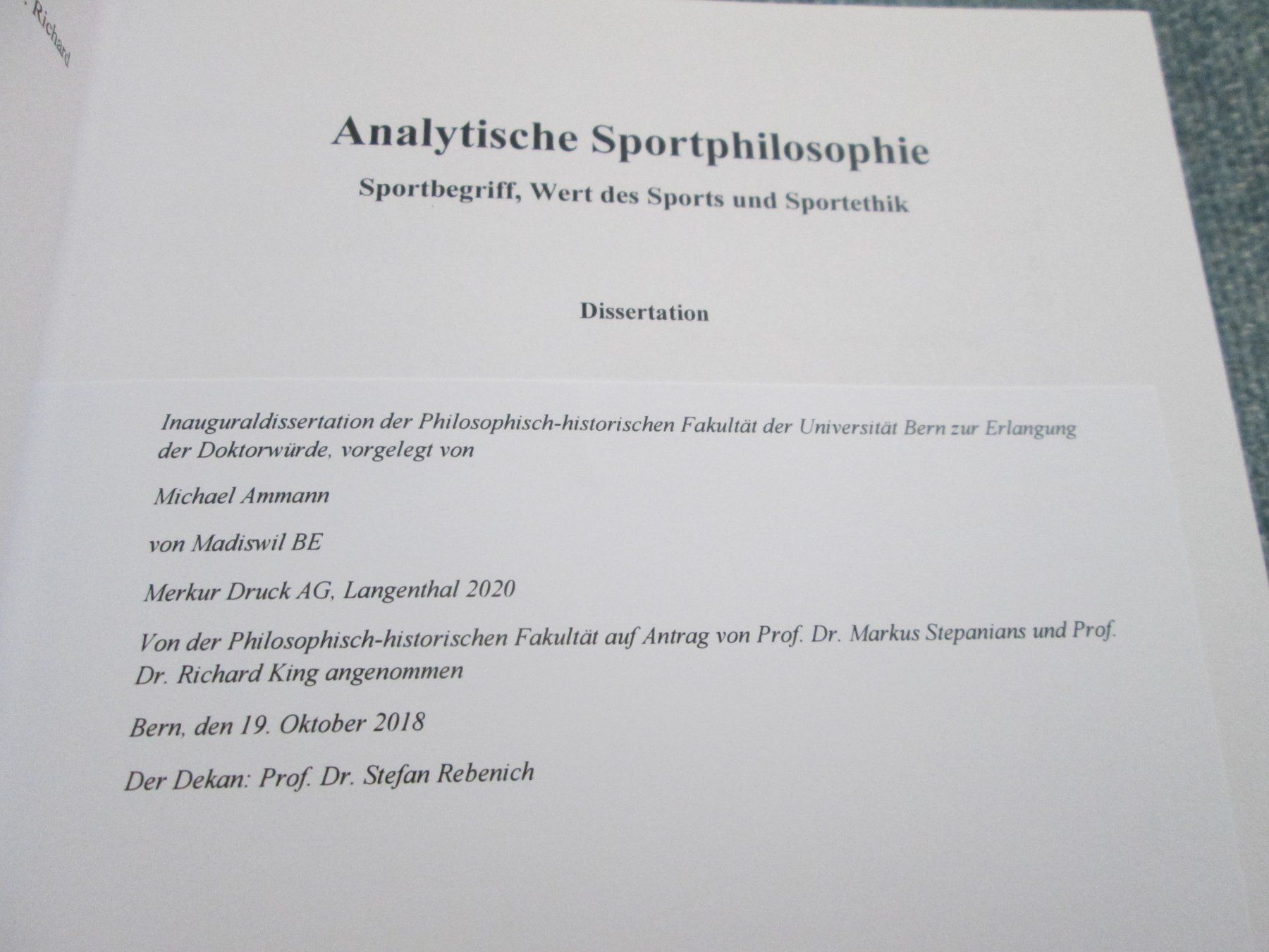 Libri: Analytische Sportphilosophie – Usato da Neuchâtel venduto da Dualseele 1